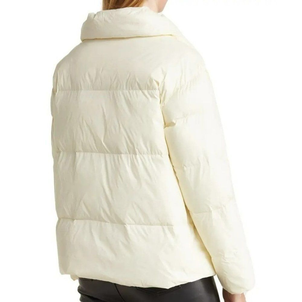 Walter Baker Genesis Puffer Jacket Sz L Winter White Front Zip Cozy & Warm NEW - Picture 4 of 7